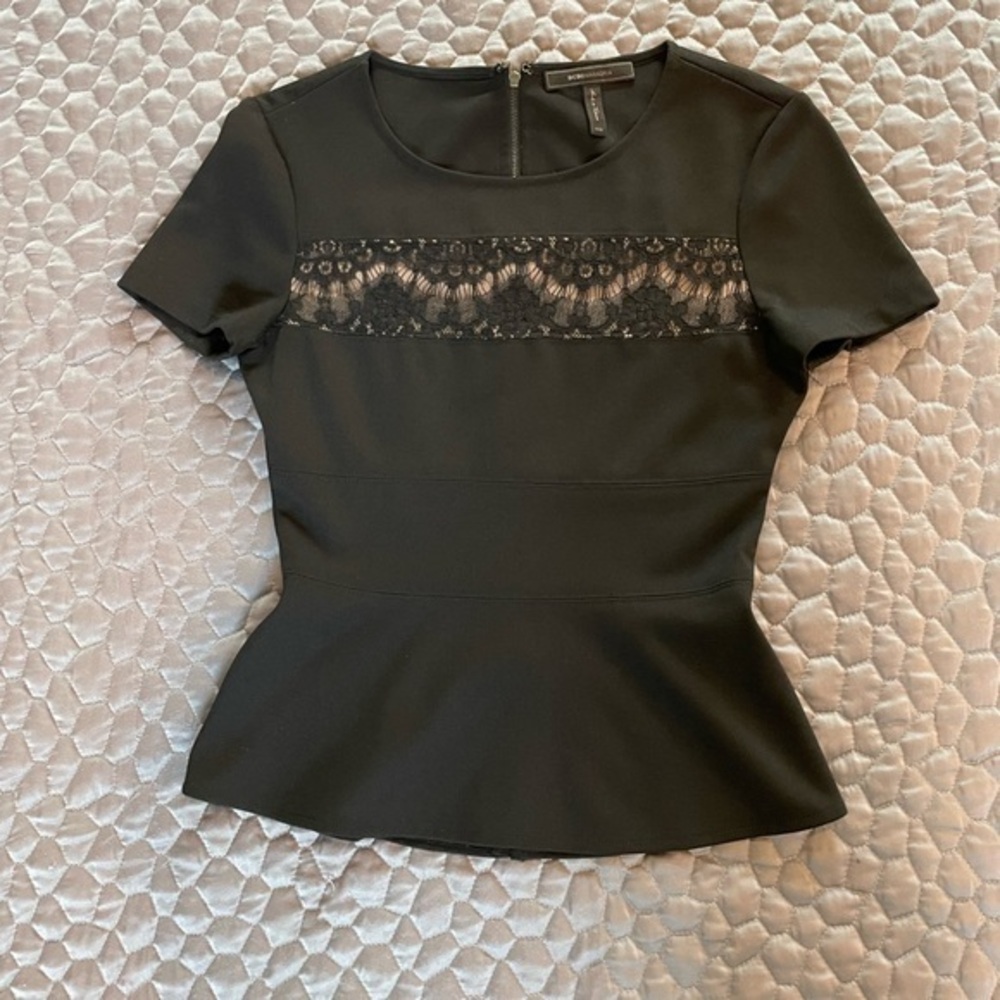BCBGMAXAZRIA Josine Peplum Top